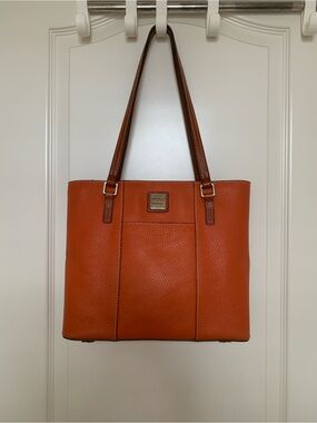 Dooney & Bourke Small Lexington Tote Orange Pebble Leather GUC